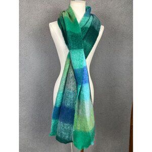 On 34th Women's Oversized Brushed Green Colorblocked Multi Use Scarf OS NWT's